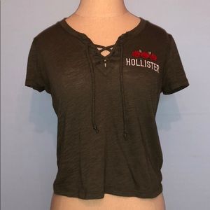 🌻🌻 2 FOR $10 || Hollister Logo Lace-Up Tee